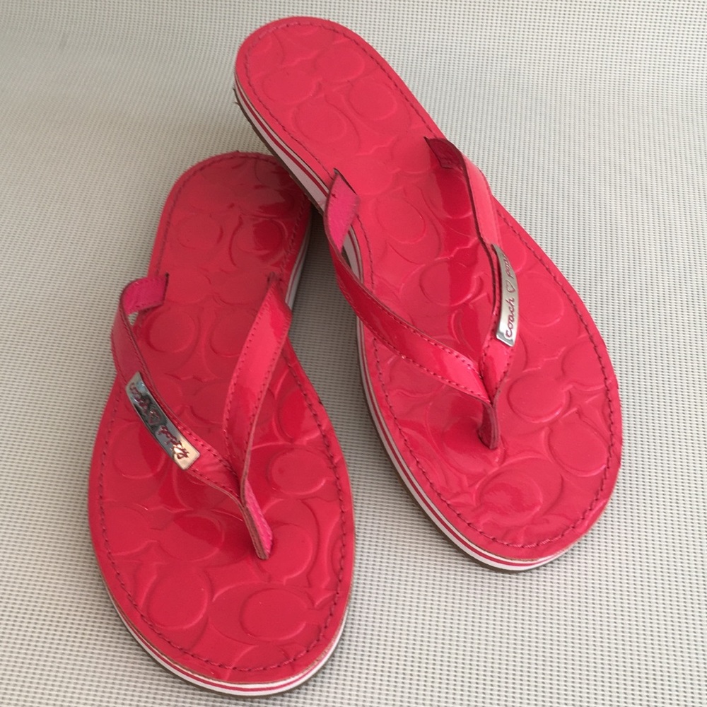 Coach Wilma Poppy Flip Flops 9.5